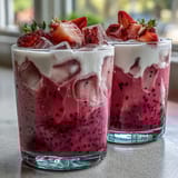 Refreshing dragon fruit and coconut milk refresher with vibrant pink hue and tropical flavor