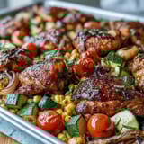 Sheet Pan Chicken Zucchini Corn