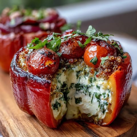 Stuffed Bell Peppers Quinoa Herbs