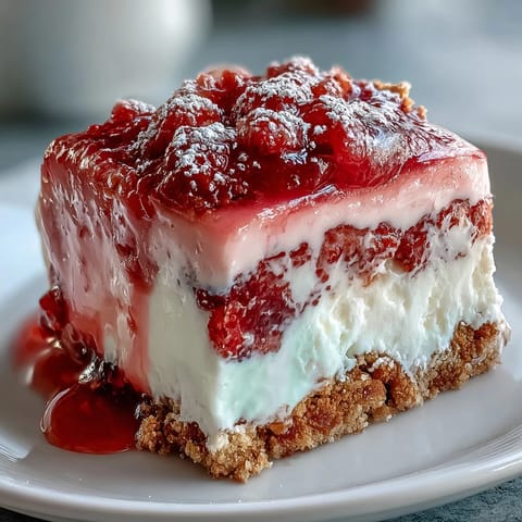 Strawberry lemonade bars with buttery shortbread crust and vibrant pink filling, dusted with powdered sugar for a bright, tangy-sweet dessert perfect for summer parties.