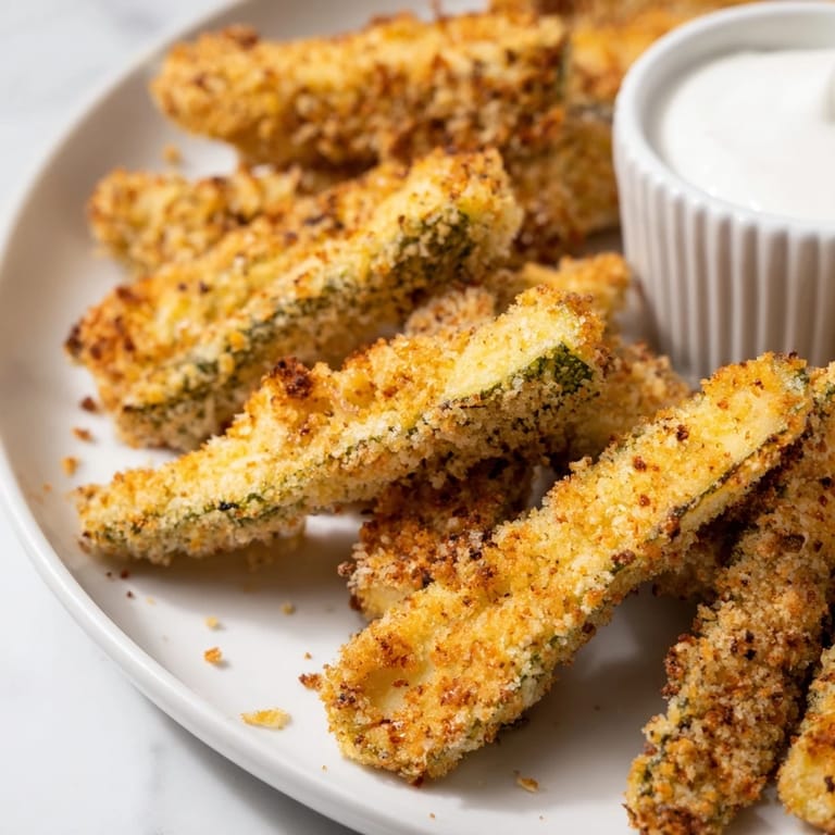 A hand holding a crunchy Fried Pickle spear, showing the crispy seasoned coating and tangy interior.
