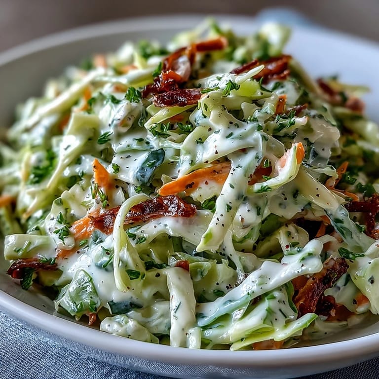 Vibrant Coleslaw With Creamy Dressing served as a refreshing side dish, perfect for a summer barbecue plate.