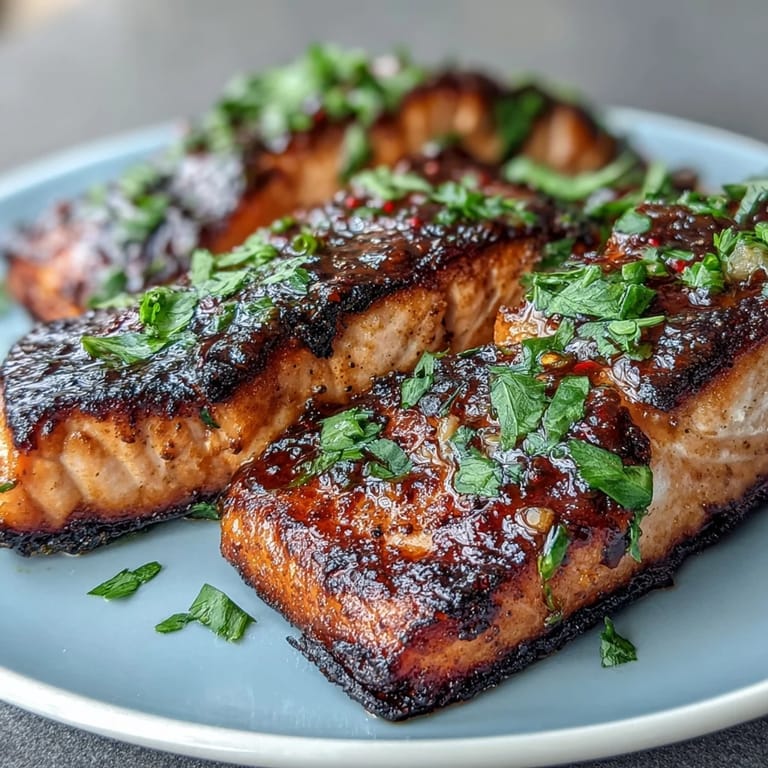 Succulent grilled salmon served with a refreshing strawberry salsa, combining smoky, sweet, and citrus flavors in every bite.