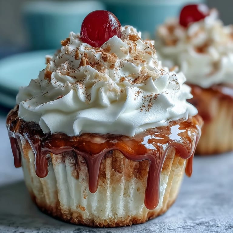 Moist, tender cupcakes infused with a creamy tres leches soak, crowned with vanilla whipped cream and a sprinkle of cinnamon.