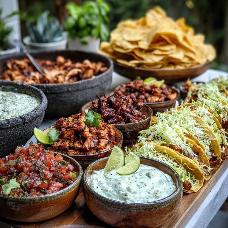 Fun DIY Taco Bar for Outdoor BBQ, ready for guests to customize their perfect bite.