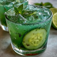 Vibrant Green Detox Cucumber Mint Agua Fresca with fresh mint garnish.