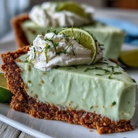 No-Bake Key Lime Pie: creamy, tangy filling on crisp graham cracker crust.
